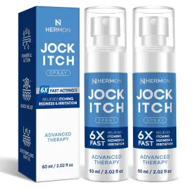 Hermon 810110579934 Jock Itch Spray For Men Powerful 2.02 Fl Oz Pack Of 2 White