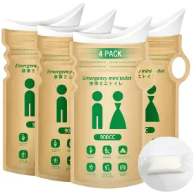Heyfir 749243449985 Premium Disposable Urine Bags 900ml Super Absorbent 4 Pack Natural