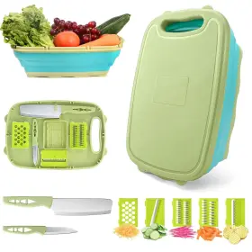 Rwz-01 Hi Ninger Camping Cutting Board Collapsible Chopping With Colander 9-