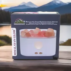 Nl-008 Himalayan Glow Crystal Salt Flame Humidifier And Diffuser Rock Led Lamp
