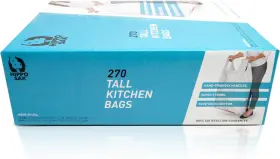 Hippo Sak 794168566019 - Tall Kitchen Garbage Bags With 270 Count Pack Of 1 White