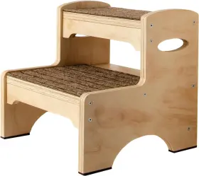 A001 Hkdymkh Wooden Step Stool For Kids And Adults 2 Bathroom Natural