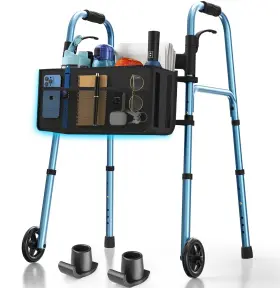 Sksw01-bld Holyheal Walker Blue Lightweight Adjustable Height 350lb Capacity Basket Folding