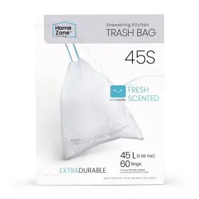 Va42183a Home Zone Living 12 Gallon Kitchen Trash Bags With Drawstring Code 45s