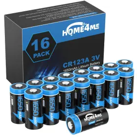 Cr123a Home4me 3v Lithium Battery 1650mah 16 Pack Flashlight Rechargeable Safety