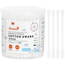 Hmf-cs-200-sr-wht Homefox Cotton Swabs 200 Count Organic Double-sided Buds Lint Free Paper Sticks
