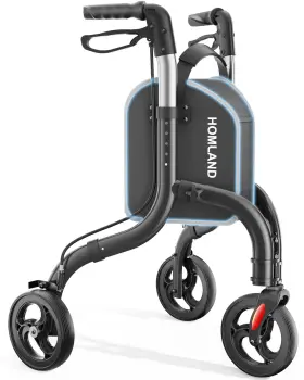 R4-bk Homland Uska/r4-bk/hdfzn/c03 3 Wheel Walker Lightweight Foldable Aluminum Height Adjustable Walkers