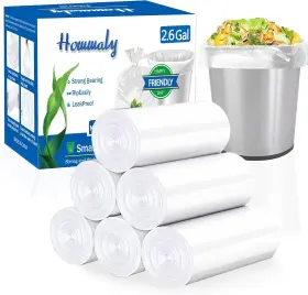 Hommaly 742089204350 2.6 Gallon Clear Trash Can Liners 300 Count Pack Of 1 2.6gal Clear/300