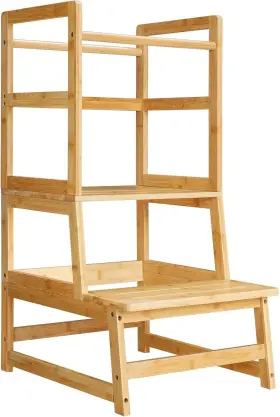 Yl68jd01n1toddler Hoobro Kids Kitchen Step Stool Toddler Helper Natural