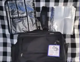 532187 Hopkins Nwt Black Rolling Medical Bag Waterproof Nurse Doctor Healthcare