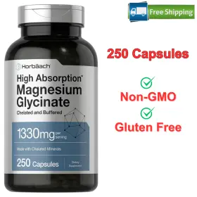 Cl14503 Horb Ach Magnesium Glycinate 1330mg 250 Capsules Buffered And Chelated Minerals Non-gmo