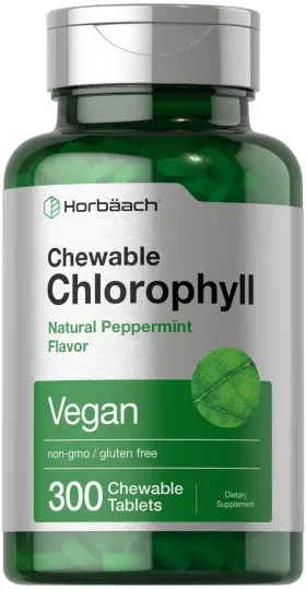 Cl4141 Horb Ach Pastillas De Clorofila 300 Tabletas Masticables Sabor Menta Veganas