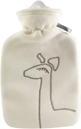 0580 Hugo Frosch Hot Water Bottle With Cover 1 8l Fleece White Count Pack Of