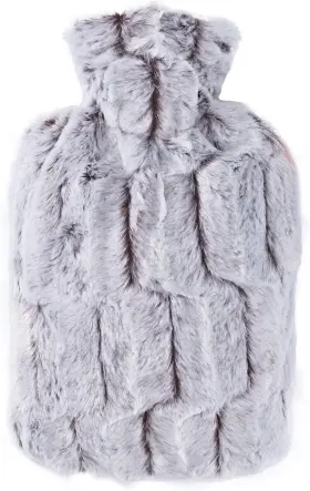 0586 Hugo Frosch Hot Water Bottle With Cover 1 8l Faux Fur Count Pack Of Brown Silver