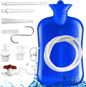Huobaopao 717428009156 2 L Enema Bag With Switch Hot-water Bottle 5.0 Ft. Long Silicone Hose 3 Mult