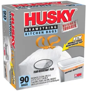 Hk13xhf090w-xr Husky Kitchen Trash Bags 13 Gallon Capacity Gallons White