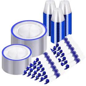 Ioet700 I00000 Blue Plastic Dinnerware Set 700 Piece 100 Guest Disposable Plates Cups