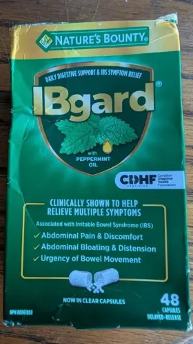 Ibgard 628063000012 Digestive Health Supplement 48 Count- Peppermint Oil Gas Bloating Relief