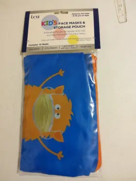 Icu Health 078041204183 Kids Face Masks And Storage Pouch 10 Ct 4- Yrs