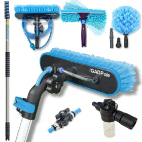 Ip134 Igad 24 Ft Pole Water Fed Washing Kit Igadpole Soap-dispenser Brush