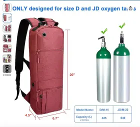Iguerburn 711181793703 Oxygen Tank Backpack O2 Cylinder Carrying Holder Bag For D/m-15 Jd/m-22 R