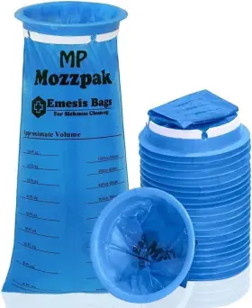 Inc 445009982972 Vomit Bags 24 Pack 1000ml Emesis Leak Resistant Medical Grade Porta