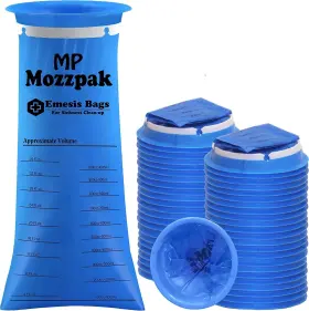 Vb-50 Inc Vomit Bags Disposable 50 Pack - 1000ml Emesis Leak-proof Barf Bag Travel
