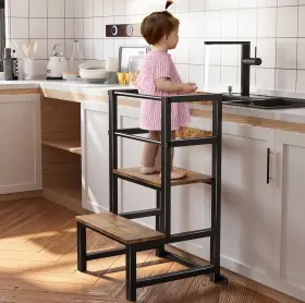 Ss-001 Innod Kitchen Step Stool For Toddlers Height Adjustable Toddler Tower With Wood