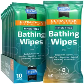 Insnrbwu8-10 Inspire Bath Towels Ultra Thick Rinse Free Shower Aloe Extra Large