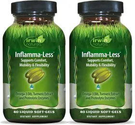 Irwin Naturals 840081408896 Joint Supplement Turmeric Omega 3 Fish Oil 80 Soft Gels Pack