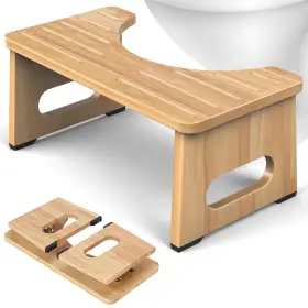 Jus-xmmtd-zdk-5c-ys Jacnitad Foldable Toilet Stool 7 Inch Poop For Bathroom H 1 Pack Wood