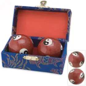 3580 Japanbargain Set Of 2 Chinese Baoding Balls Hand Exercise Therapy Red