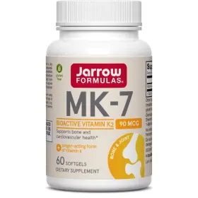 Jarrow Formulas 790011300014 Vitamin K2 Mk-7 90 Mcg 60 Servings Softgels Bone Cardiovascular