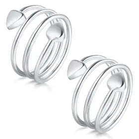 Jecanori 766097141063 Copper Rings For Women Magnetic Ring Adjustable Love Heart Silver
