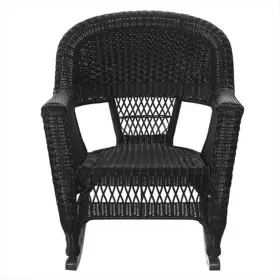 W00207r-d2-rces Jeco 3pc Rocker Wicker Chair Set Black
