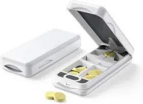 23204 Jeinapa Pill Cutter With Auto Centering Device Aluminum Splitter Bpa-free White