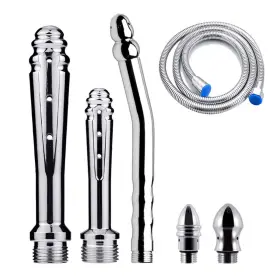 Jieluo 682601799820 Shower Douche Enema Kit Metal Heads Nozzle System Handheld Show
