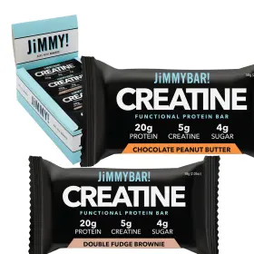 Jimmybar 850043157519 Protein Bar 24 Count 5g Creatine 20g Chocolate Peanut Butter Fudge High