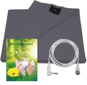 Osch0000010 Jingreanhealthy Grounding Sheet With Cord Made Premium Cotton 52x27 Inch Gray