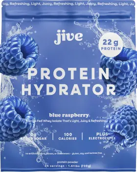 Jv-phv2-22-25-br Jive Jv-phv2-22-25-br- Protein Powder 22g Grass Fed Whey Isolate 25 Servings Blue Raspberry Clear
