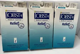 114698 Jobst 3pk Relief Compression Knee High Socks Large Full Calf Beige