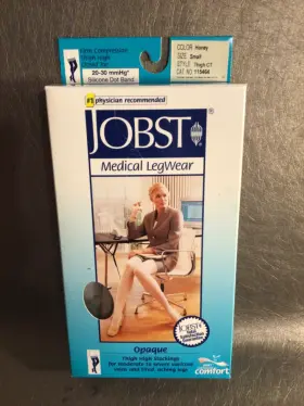 115464 Jobst Opaque Compression Thigh High Ct 20-30 Mmhg Honey Stockings Sz Small