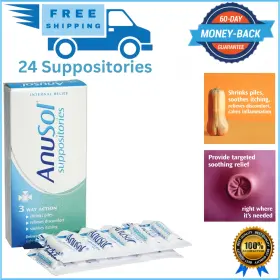 Johnson And 313114468414 Anusol Haemorrhoids Piles Treatment - 24 Suppositories