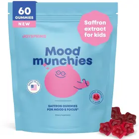 Joyspring 850008889738 Saffron Gummies Mood Munchies For Kids 4 Sugar Free Vegan Brain Support Extract