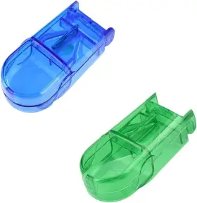 2h944 Junfamilee 2 Pcs Pill Cutter Splitter Cuts Pills For Small And Tiny Blue Green