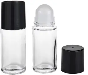 Juroicessry 792483516450 2pcs Black 30ml Clear Empty Glass Essential 30 Milliliters