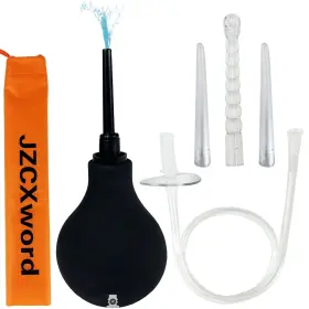 Jzcxword 797241837655 Enema Bulb Kit Douche Cleaner For Men Women 9.3oz Enama 19.7in Long Sili