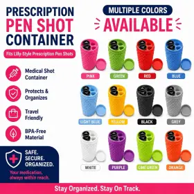 Penshotholderv1.0 K3 Printing Lilly-style Medical Pen Shot Storage Container - Pick Your Color Holds 4