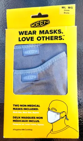 Keen 191190810200 Face Masks Gray Canvas Adjustable Ear Loops Washable Size M/l