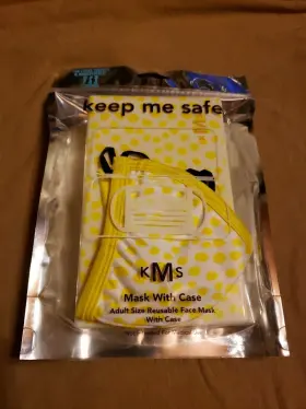 Keep Me Safe 811005028513 Brand New Reusable Adult Mask With Case Yellow Polka Dots